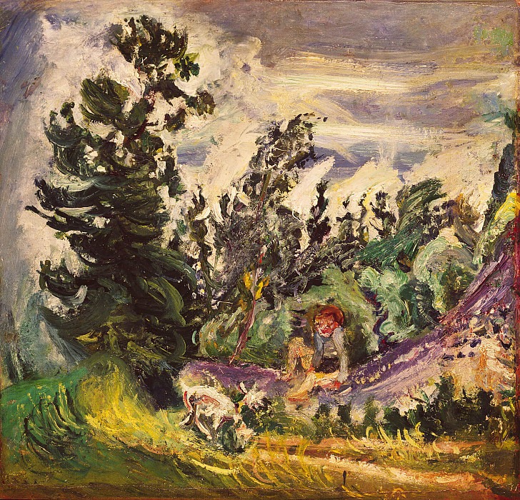Landscape With Girl With Goat. Chaïm Soutine