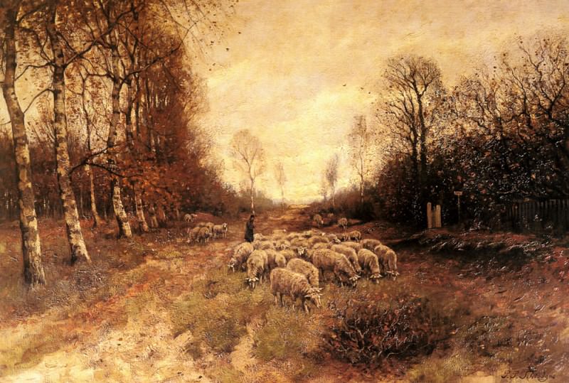 Shiedges Petrus Paulus Grazing Sheep Near Laren. Петрус Паулюс Шейджес