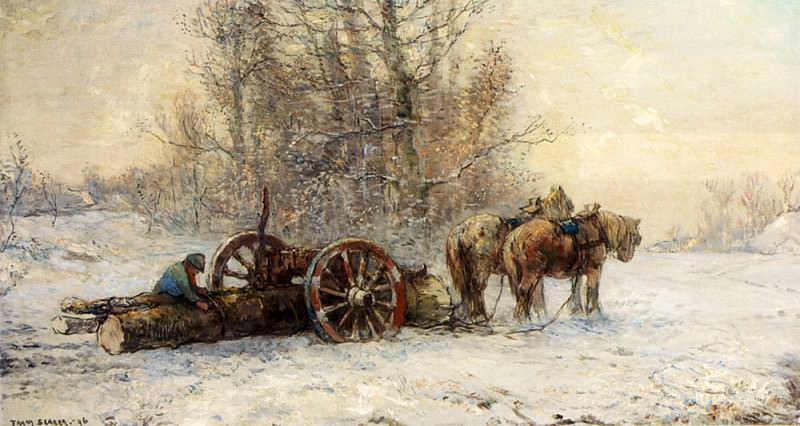 Slager Frans A Malle Jan In The Snow. Франс Слайджер