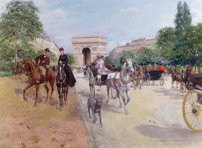 Riders and Carriages on the Avenue du Bois. Georges Stein