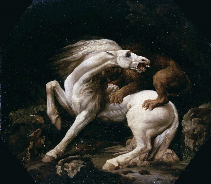 Horse Attacked by a Lion 