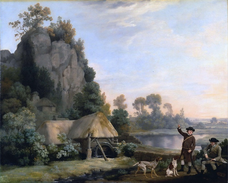 Two Gentlemen Going a Shooting, with a View of Creswell Crags, Taken on the Spot. George Stubbs