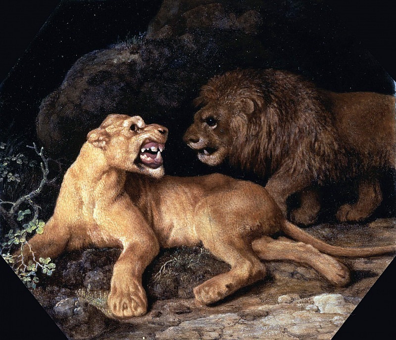 Lion and Lioness. George Stubbs