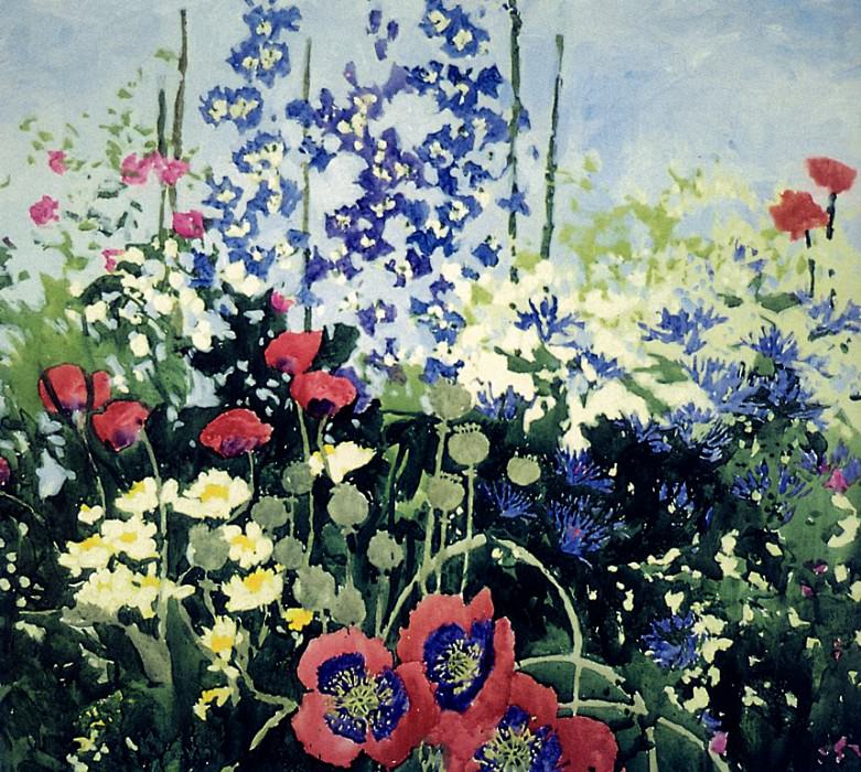 Claude A Simard - Garden with Poppies, De. Claude A Simard