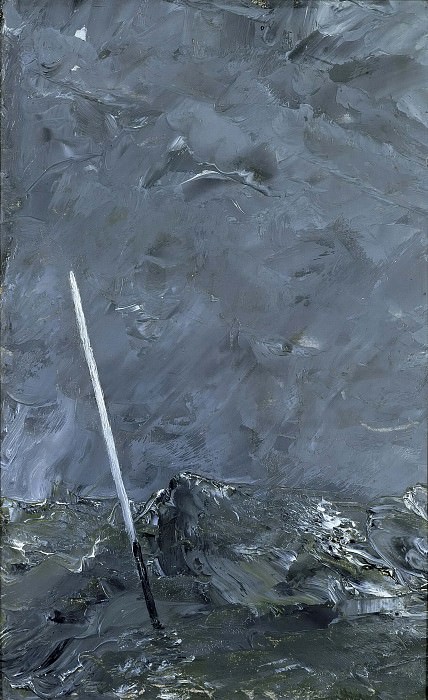 Stormy Sea. Buoy without Top Mark. Johan August Strindberg