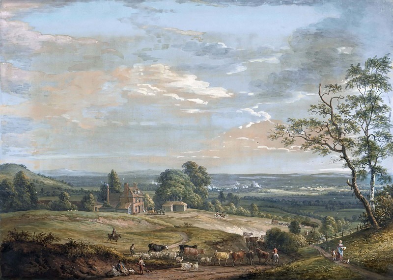 A Distant View of Maidstone, from Lower Bell Inn, Boxley Hill. Paul Sandby
