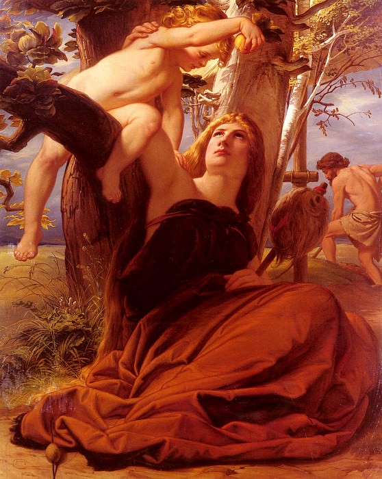 Steinle Eduard Jakob von Adam And Eve After The Fall. Edward Von Steinle
