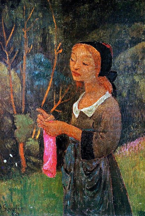 Sйrusier Paul Breton girl knitting Sun. Paul Serusier