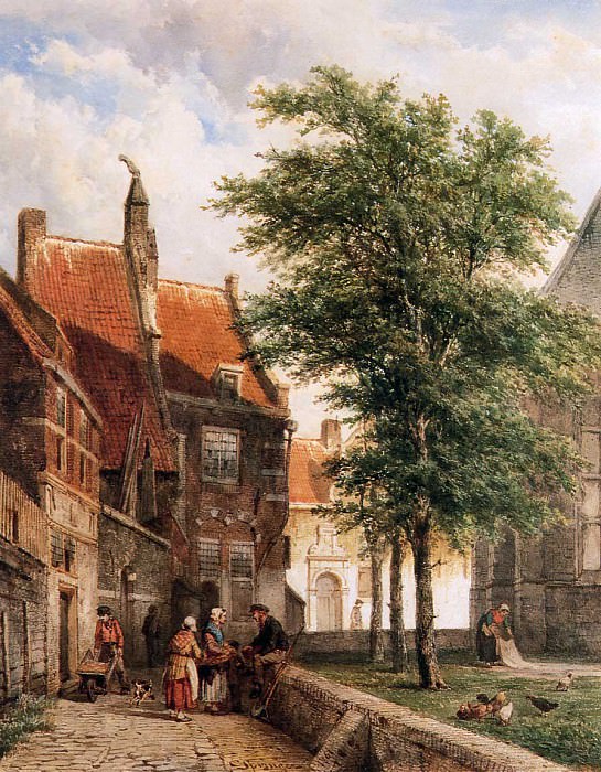 Springer Cornelis View behind the Grote Kerk in Naarden Sun. Корнелис Спрингер