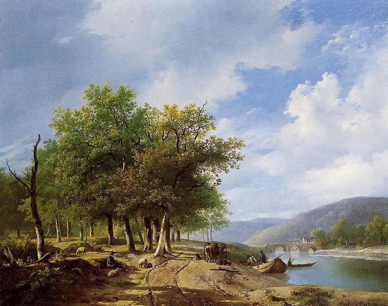 Sande Bakhuyzen van de H River landscape 1. Бэкхуйзен ван дер Санде