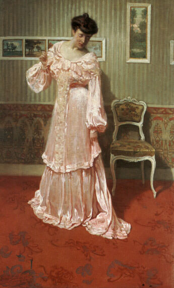 A Lady in a Pink Dress. Aime Stevens