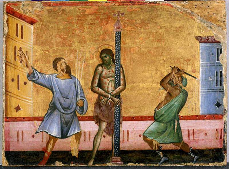 The Flagellation of Christ. Guido da Siena