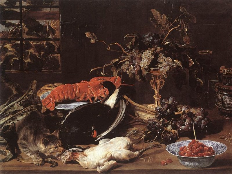 SNYDERS Frans Still life With Crab And Fruit. Франс Снейдерс