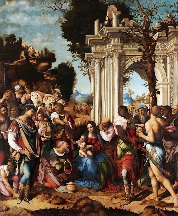 The Adoration of the Magi. Cesare da Sesto