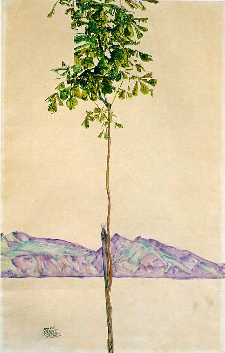 Schiele Little Tree (Chesnut Tree at Lake Constance), 1912,. Эгон Шиле