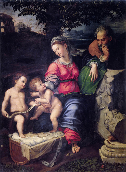 Madonna della Lucertola (Holy Family with Saint John). Girolamo Siciolante (copy)