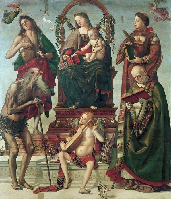 Мадонна с Младенцем на троне и святые. Лука Синьорелли