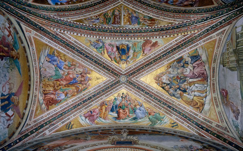 San Brizio Chapel, vault - Doctors of the Church, Patriarchs, Virgins and the Martyrs. Luca Signorelli