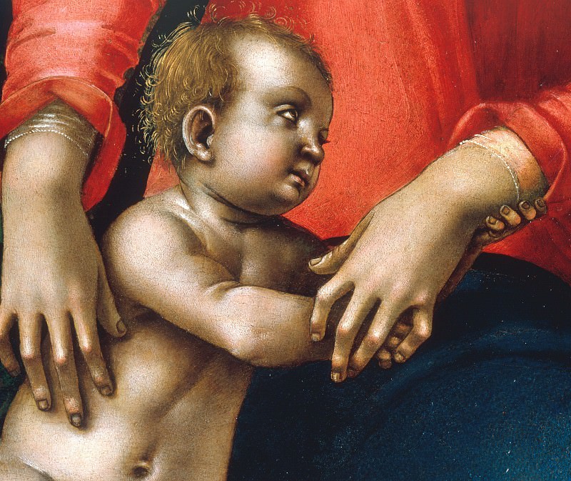 Мадонна с Младенцем, Святая Троица, архангелы и святые, фрагмент. Лука Синьорелли