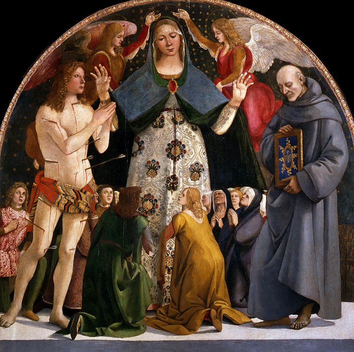Madonna of Mercy and Saints Sebastian and Bernardino da Siena. Luca Signorelli