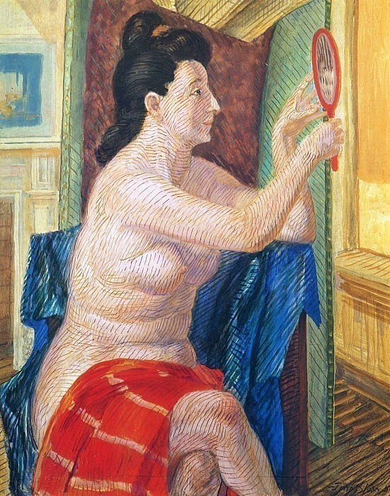 Nude with Red Hand Mirror. John French Sloan