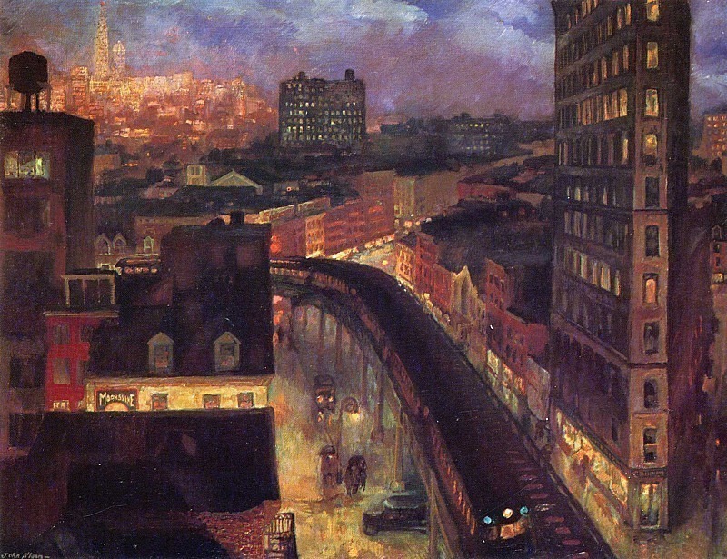 The City from Greenwich Village. John French Sloan