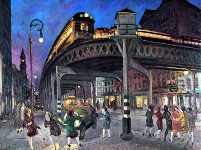 Sixth Ave Elevated at Third Street, John French Sloan