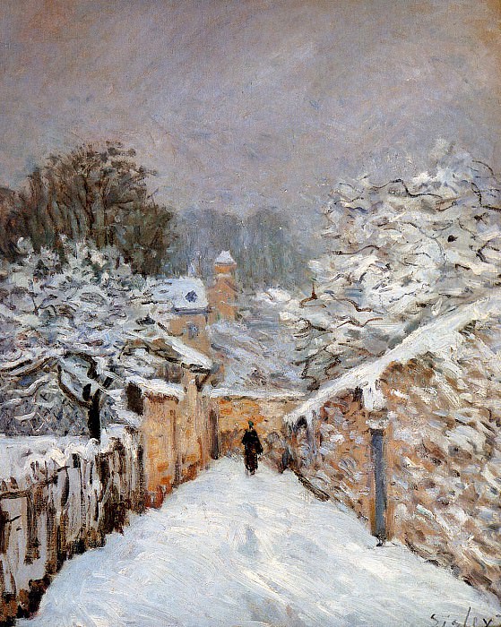 Sisley Alfred Snow in Louveciennes Sun. Alfred Sisley