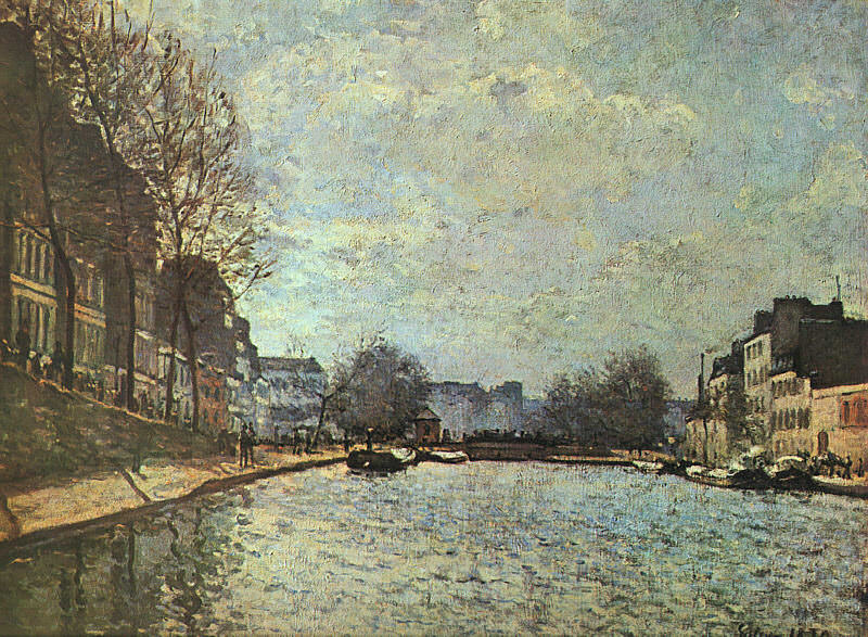 Sisley The St. Martin Canal, 1870.. Альфред Сислей