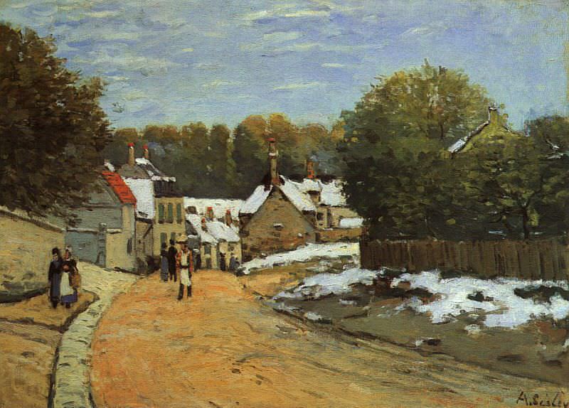 Sisley Early Snow at Louveciennes, 1870-71, oil on canvas, M. Альфред Сислей