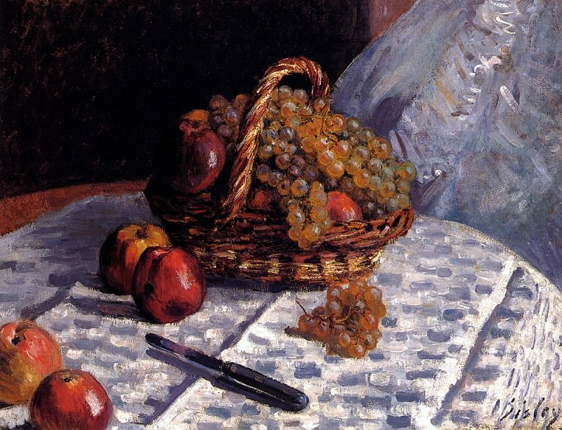 Sisley Alfred Still Life Apples And Grapes. Альфред Сислей