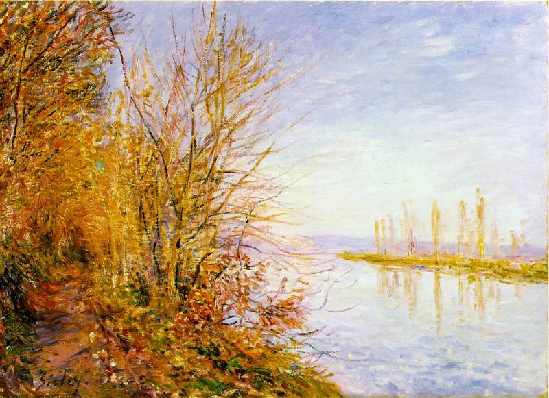 Sisley The Chemin de By through Woods at Roches-Courtaut, St. Альфред Сислей