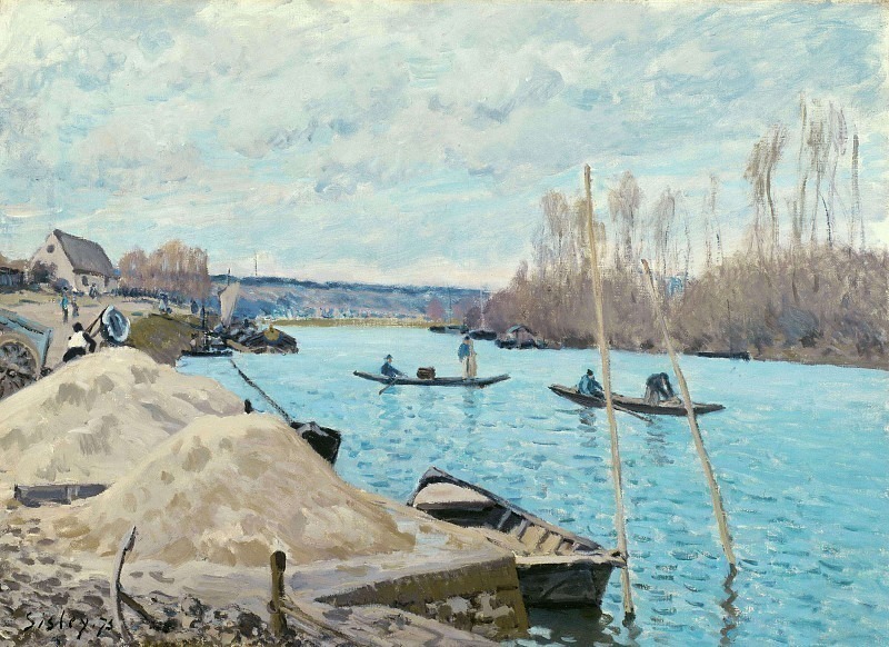 The Seine at Port-Marly, Piles of Sand. Alfred Sisley