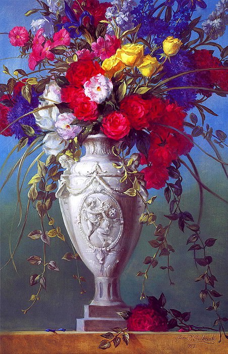 lrs Sulkowski Jms Floral With Antique Vase. Джеймс М Сулковский