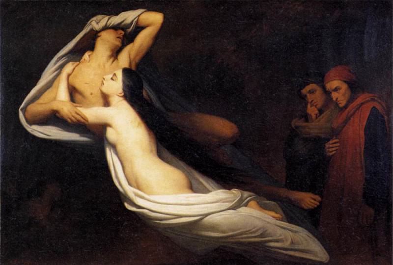 The Ghosts Of Paolo And Francesca Appear To dante And Virgil. Ary Scheffer