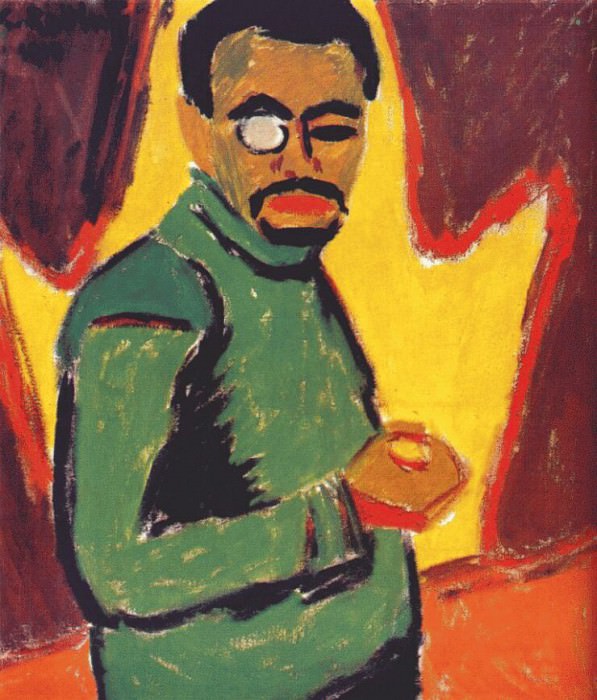 schmidt-rottluff self-portrait with monocle 1910. Карл Шмидт-Роттлуфф