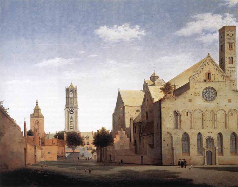 Площадь и церковь Св. Марии в Утрехте. Питер Янс Санредам