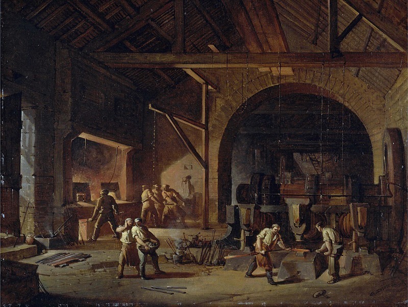 Interior of an Ironworks. Godfrey Sykes