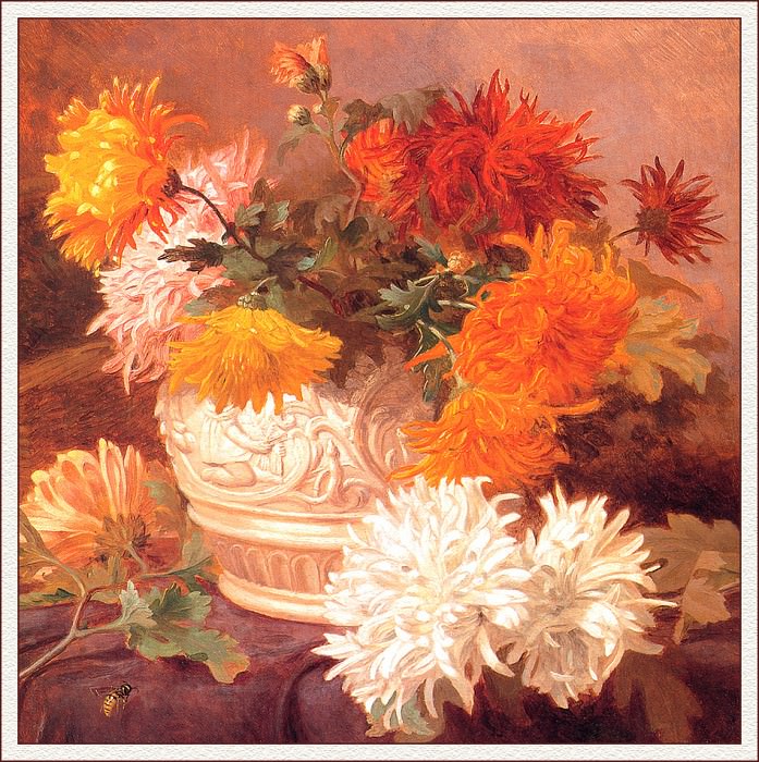 bs-flo- Eloise Harriet Stannard- A Still Life Of Chrysanthemums. Элоиза Харриет Стэннард