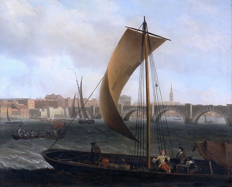 View on the Thames with Westminster Bridge. Samuel Scott