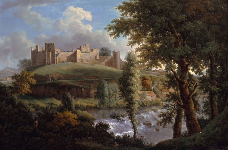 Ludlow Castle with Dinham Weir, from the South-West. Samuel Scott
