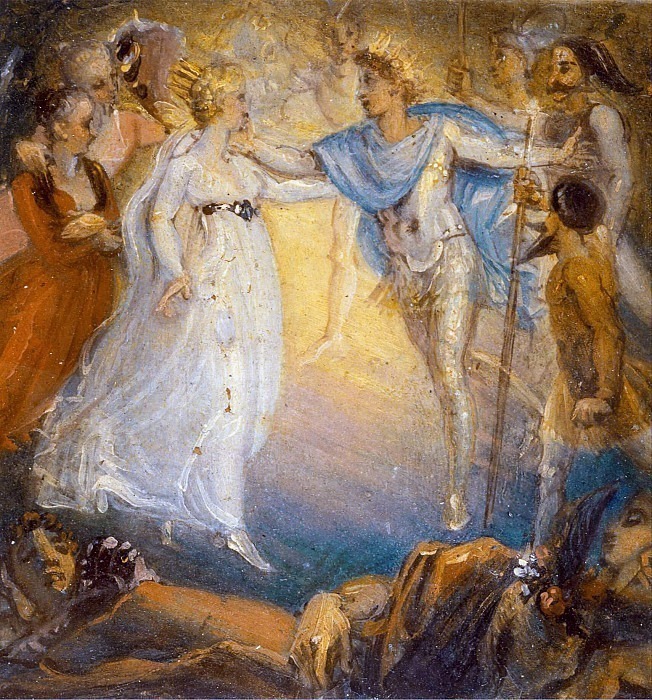 Oberon and Titania from A Midsummer Night’s Dream, Act IV, Scene i. Thomas Stothard