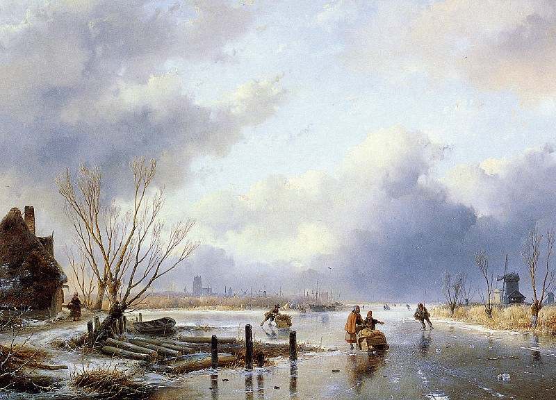 Schelfhout Andreas Scaters with sledge Sun. Андреас Схелфхаут