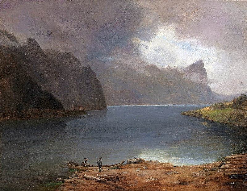 Party at Lake Mondsee; Partie am Mondsee. August Schaeffer von Wienwald