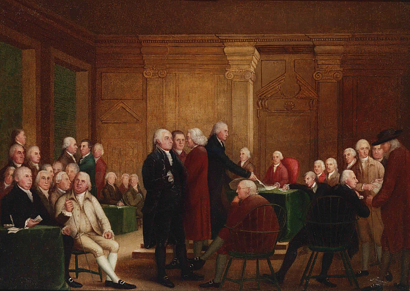 Congress voting independence. Edward Savage