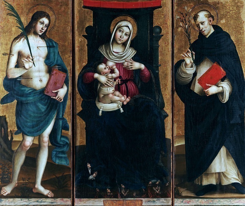 The Madonna of the Graces with Sts Sebastian and Dominic. Stefano Sperano