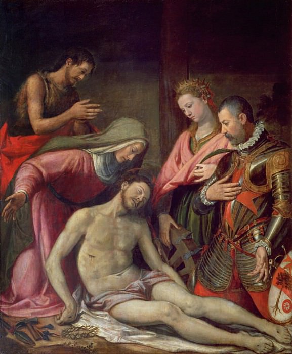 Снятие с креста со Св. Иоанном Крестителем, Св. Екатериной Александрийской и донатором. Санти ди Тито