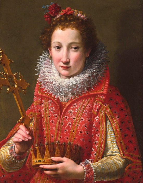 Portrait of a Lady, traditionally identified as Marie de Medici. Santi di Tito