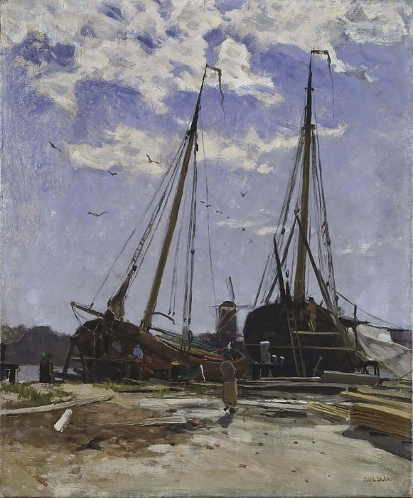 Study for Dordrecht Harbour, Carl Emmerik Skånberg
