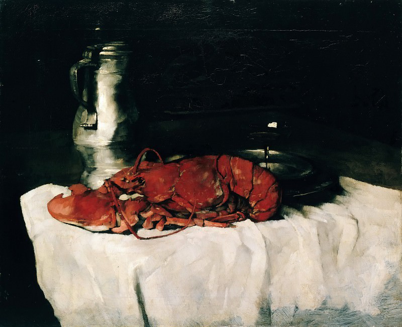 Still Life with Lobster. Carl Schuch